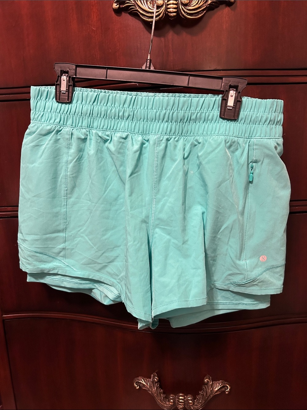 Layer 8 Aqua/Turquoise Women's Athletic Running Shorts